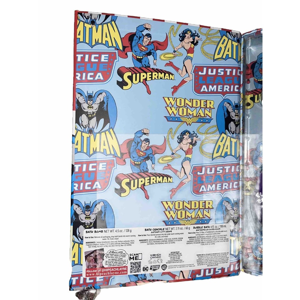 DC Justice League Gift Bath Set Batman Wonder Women Superman Bubble Bath, Fizz… - Picture 3 of 6